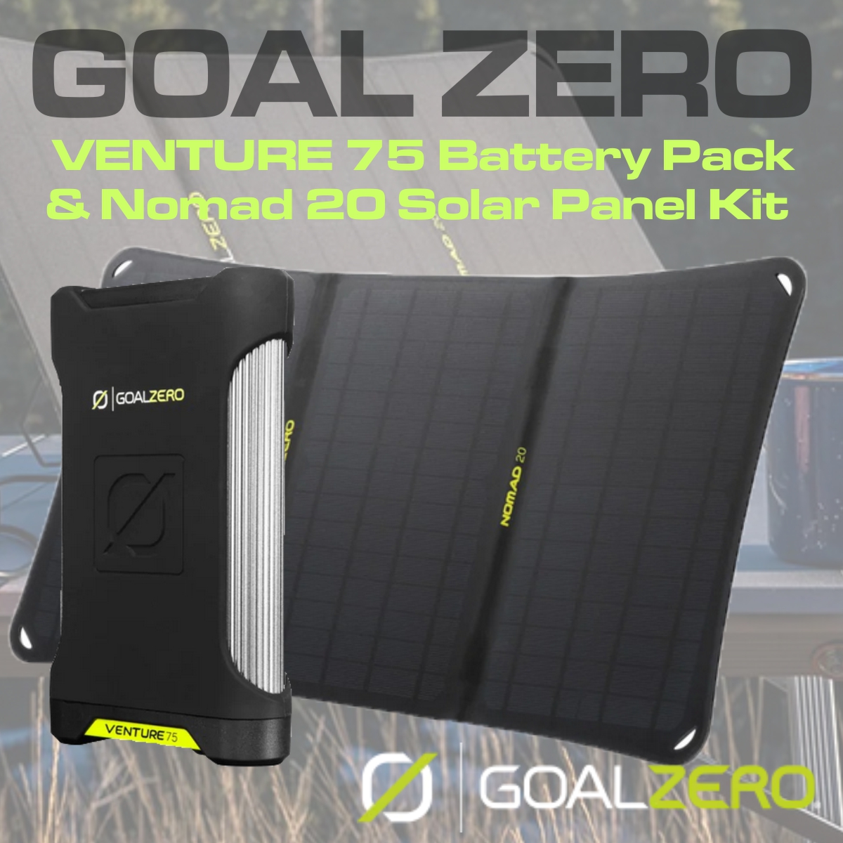 Goal Zero Venture 75 Portable Battery Pack and Nomad 20 Solar Panel Kit